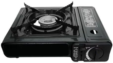 Portable Camping Stove BDZ-260 with 4 Butane Gas Canisters – 2.6kW Windproof Outdoor Gas Stove, Compact Carry Case
