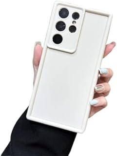 Next Store Compatible with Samsung Galaxy S24 Ultra Case Soft Silicone Camera Protection Shockproof Slim Stylish Cover (White)