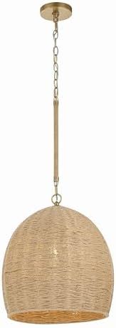 Crystorama Jace 1 Light Soft Gold Pendant