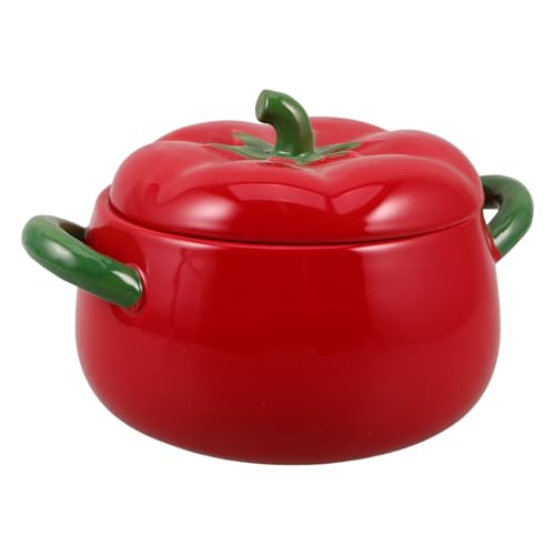 ROMISBABA Casserole Céramique avec Couvercle Marmite à Soupe Double Poignée pour Cuisson sur Induction Gaz et Électrique Pot Mijoteur Compact pour Famille Cuisson Uniforme et Facile à