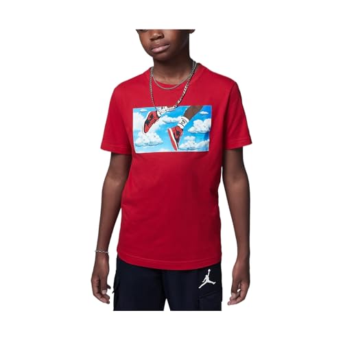 T-shirt Jordan in Flight rouge 95D473-R78 pour enfant au look streetwear quotidien