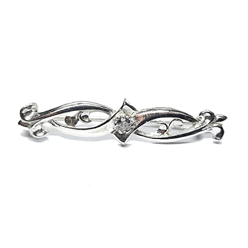 Broche en argent 925 anti-ternissement avec zircone pour vêtements fins