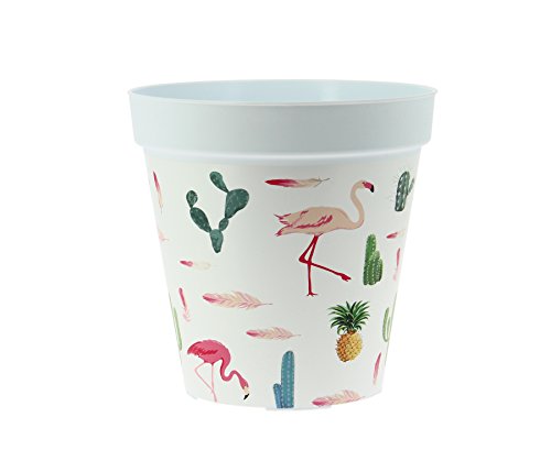 My Note Deco 065722 Cache-Pot Plastique Blanc/Rose 20 cm Cover