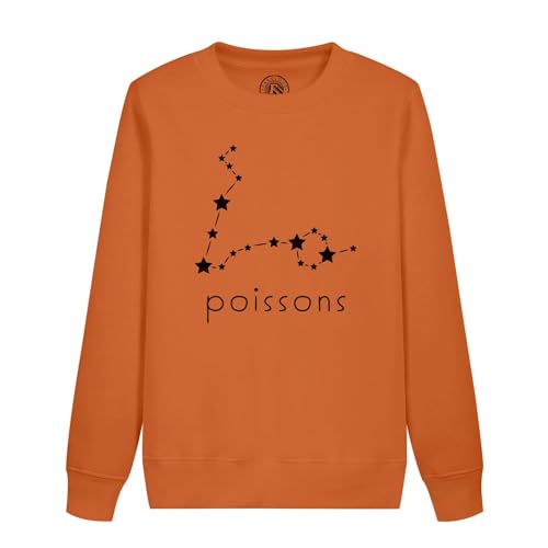 Sweatshirt enfant poissons constellation minimaliste pull coton astrologie