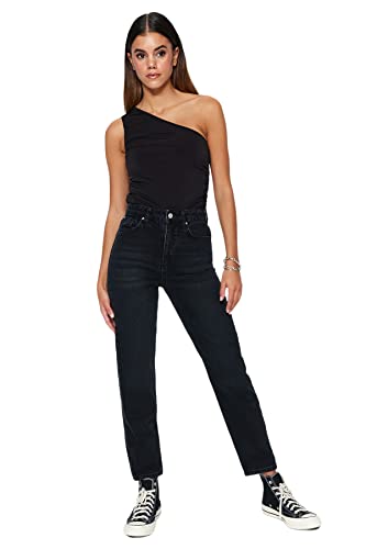 Pantalon jean mom femme taille haute Trendyol coupe denim large
