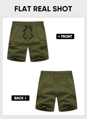 Image of Vogaan Men's Cotton Blend Multi Color Cargo Shorts | Regular Fit | 5 Pocket Casual Utility Shorts