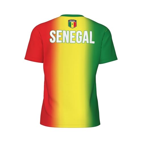 Camiseta deportiva vintage con la bandera de Senegal impresa en 3D para aficionados, fitness, correr, Multicolor, 4XL