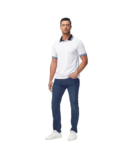 ZITY Mens Polo Shirts Casual Classic Short Sleeve Contrast Collar Polo T Shirts Moisture Wicking Golf Shirt2