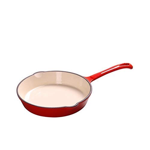 20cm Gusseisen Emaille Pfanne Bratpfanne mit Griff für Gasherd Induktionsherd Halogenofen Elektrokeramikofen Elektroherd Open Flame