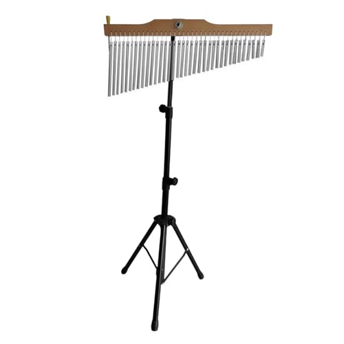 Tachiuwa 36 Bar Chimes Musical Instrument Musical Chimes Instruments Percussion Instrument with Height Adjustable Stand for Family, Argent Black