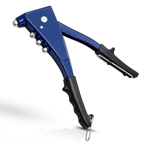 Image of 26.7cm Professional Hand Riveter Kit, Heavy Duty Manual Pop Rivet Gun with Spring Loaded Handles, Ergonomic Grip for Metal, Plastic, Automotive, Construction & DIY Use