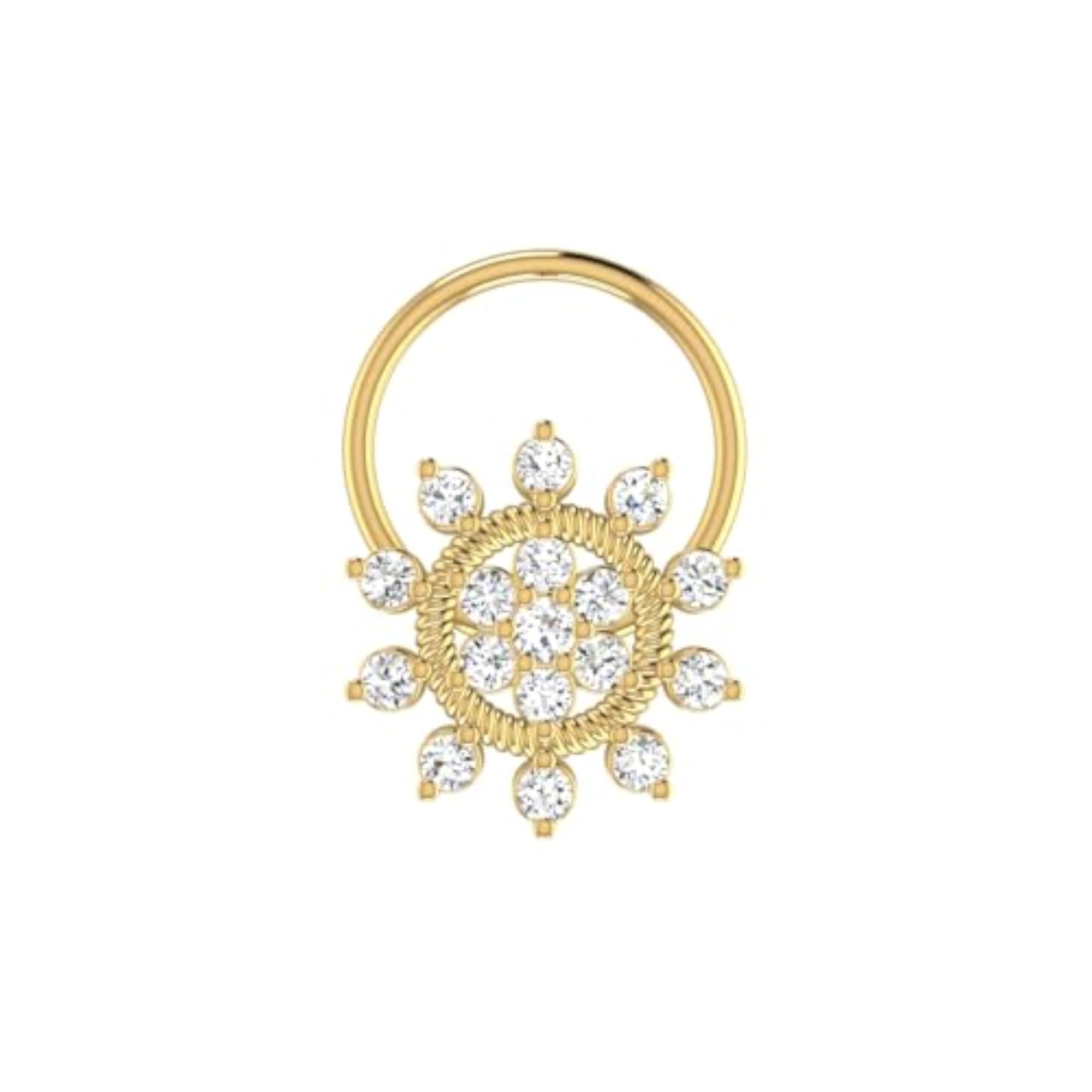 Women's 9K BIS Hallmarked Yellow Gold Stud Nosering