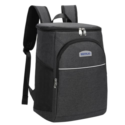 Mochila Térmica 18L - Grande Capacidade para Praia, Viagem e Marmitas (Preta)