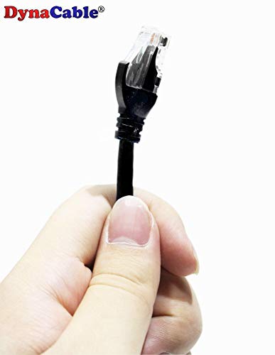 Dynacable Heavy Duty Cat6 Ethernet Copper Lan Cable With Snagless Rj45 Connectors, 5 Pack And 1Ft, 24Awg 550Mhz, Ul Listed, 10 Gb Max Speed For Fast Computer Networking, Black #TOP2