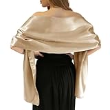 MLMW Shawl Wraps for Women Evening Dresses Satin Formal Shawl Wraps Dressy Extra Long for Bridesmaid Wedding Party Bridal Baby Shower Birthday, Champagne