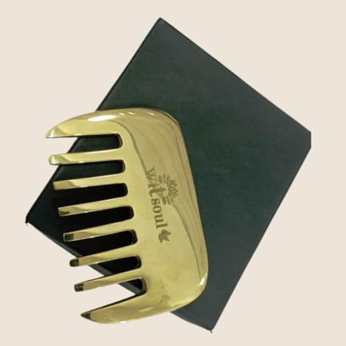 Image of WITSOUL Kansa Comb Massage Tool - kansa Comb for Hair Fall /Growth /blood Circulation & Stress Relief Best for Head Massage (L)