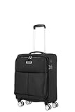 travelite 4-Rad Handgepäck Koffer mit TSA Schloss erfüllt IATA-Bordgepäck Maß, Gepäck Serie PROOF: Weichgepäck Trolley in frischen Kontrastfarben, 092347-01, 55 cm, 36 Liter, schwarz