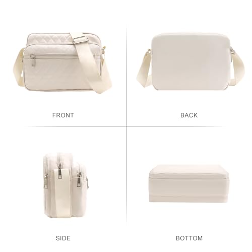 Image of Nylon Crossbody Bags for Women Trendy Quilted Cross Body Purse Medium Crossbody Purses Fashion Ladies Messenger Shoulder Bag