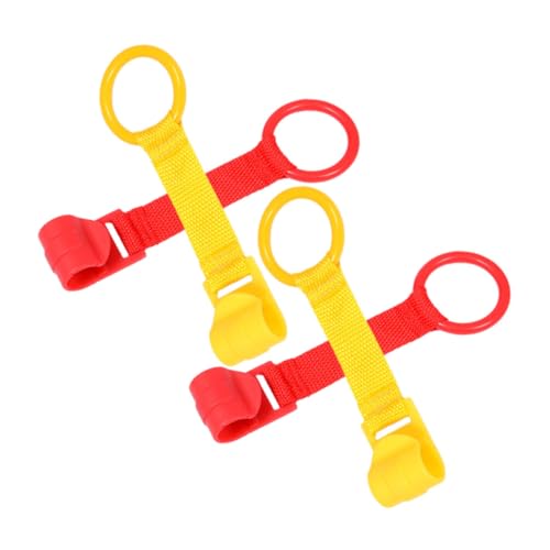 CIYODO 4 Piezas Anillo de Tiro Manual para Parque Infantil Juguete para bebé arneses andadores Campo de Golf UPS Jaula empuñadura Anillos de pie para bebé Anillo de Tiro Infantil plástico