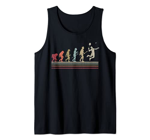 Divertido bádminton vintage estilo retro evolución del hombre regalo Camiseta sin Mangas