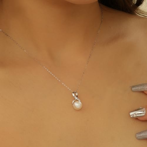 White Freshwater Pearl Pendant Necklace for Women - AAA+ Quality Pearl Necklace for Women With 925 Sterling Silver Chain3