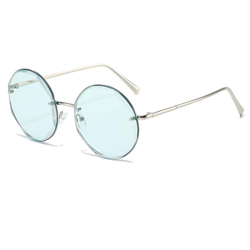 Lunettes de soleil de luxe sans monture style vintage grand format