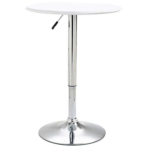 Fvino - Mesa ajustable de barra de 60 cm de metal y tablero DM sólido, estructura para la cocina y el comedor, blanco