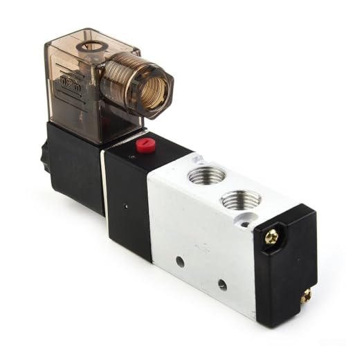 Niceminiwall 4V210-08 DC 24 V Magnet-Pneumatikventil, 5 Anschlüsse, 2 Positionen, mit Stecker und Schalldämpfer für industrielle Automatisierungssysteme