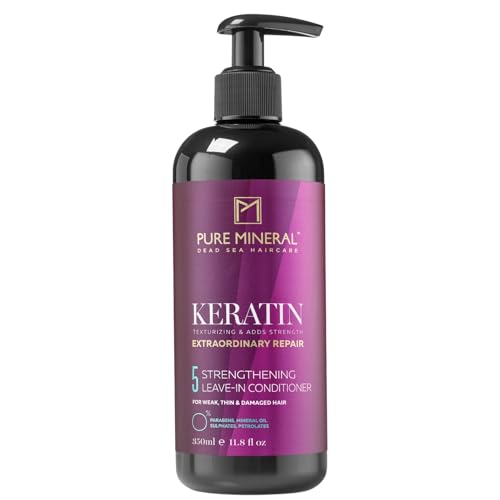 Pure Mineral - Balsamo Senza Risciacquo alla Cheratina per Capelli Splendenti - Idratante, Districante, Protettivo - Senza siliconi, solfati, parabeni - 350ml