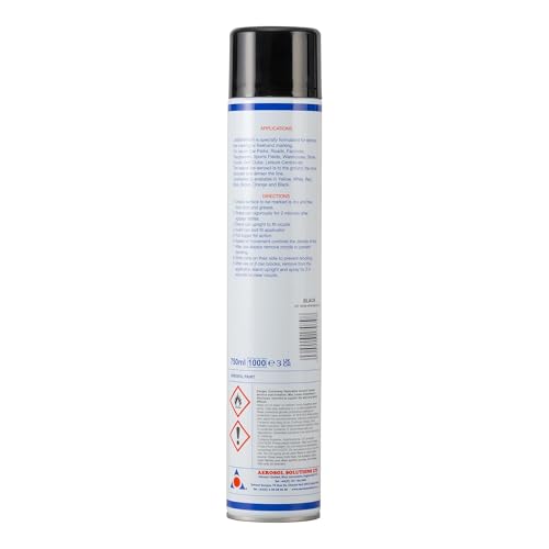 Image of Aerosol Solutions Line Marker Black Spray Paint 26 Oz [Pack of 6] All Purpose Striping Paint | Perfect for Floor Marking, Landscaping, Athletics & Sports Fields
