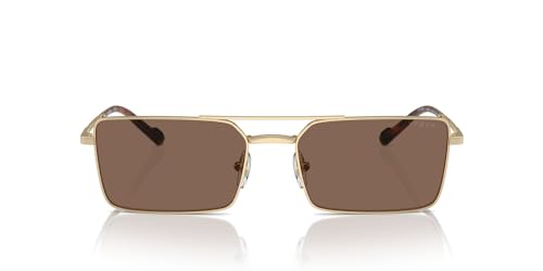 Vogue Eyewear VO4309S Sunglasses, Pale Gold/Dark Brown, 57 mm