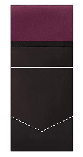 Jacob Alexander Men's Pre-Folded Rectangular Pocket Square Handkerchief - Burgundy