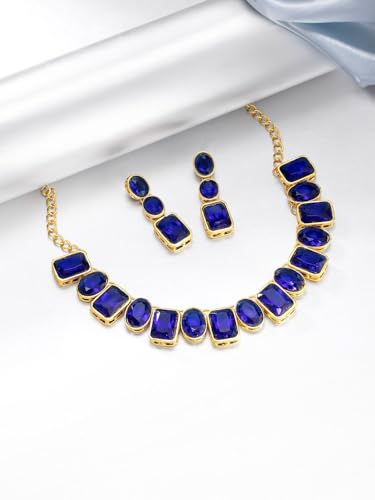 Juego de joyas de cristal azul DMZ-2065 para cenas y eventos elegantes 2
