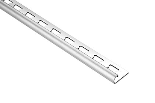 HEXIM rails à carreler/rails en acier inoxydable, argent brossé 2m - grand choix de hauteurs de rails et de profils, acier inoxydable V2A - profil rond 9mm