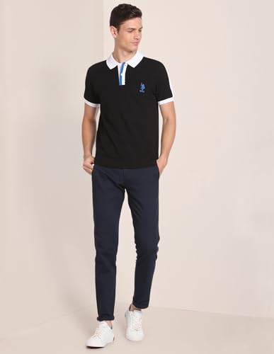 Image of U.S. POLO ASSN. Solid Slim Fit Polo T Shirts for Men - 100% Cotton, Half Sleeve Mens Tshirt