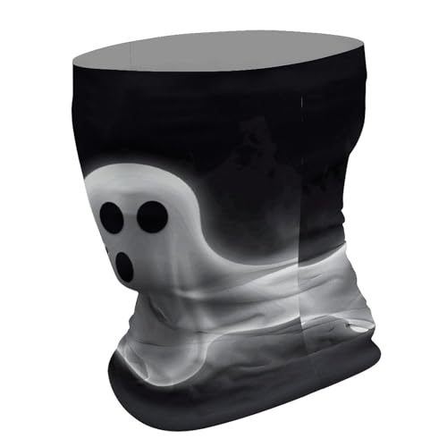 Balaclava negra con diseño de fantasma para Halloween, braga de cuello para clima frío, bandana cortaviento elástica para hombres y mujeres para motocicleta, ciclismo, esquí y fiestas miniatura 3