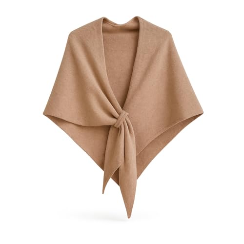 Women’s Solid Color Scarf, Soft Lightweight Cozy Shawl Wrap, Knitted Imitation Cashmere Poncho Cape for Daily Wear