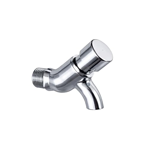 Image of New Ware Water Tap Push Cock for Bathroom Accessories, Kitchen, Wash Basin, Kitchen Sink PMT /Brass Bib Tap for Wash Basin (Chrome Finished /Silver)