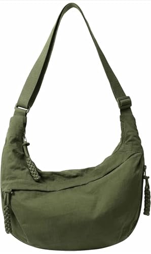 Image of WildHorn Travel Crossbody Crescent Bag for Women | Over-Shoulder Half Moon Sling Purse with Zipper | Unisex Chest Bag & Waist Bag for Daily Travel Use