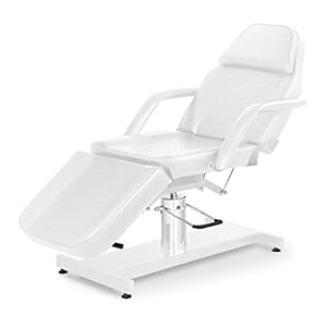 Physa Kosmetikliege höhenverstellbar Massageliege hydraulisch Massagetisch Massagebett Behandlungsliege VERONA WHITE (Weiß, Kunstleder, Schaumstoff-Polsterung)