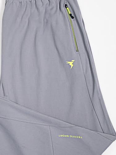Image of TECHNOSPORT Men's Plus Size Solid Slim Fit Track Pant with Quick Dry SPF50+ for Running, Workout & Sports