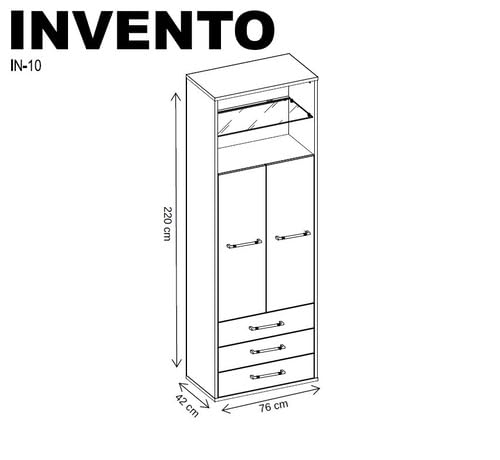 MAXIMAHOUSE Schrankbett vertikal Invento LED 140V mit 2 Regalen, Lattenrost aus Holz, Wandklappbett 140x200 modern Concept und Design, stabil,praktisch,platzsparend