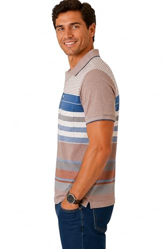 Image of SANE ORIGINALS Polo T-Shirt for Men with Pocket || Striped Polo for Men