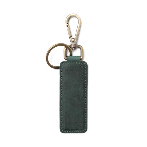 MayaCraft Handmade Genuine Leather Keyholder – Customizable, Simple Design for Personalized Everyday Elegance, Green