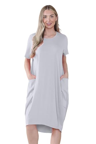 Robe italienne à manches courtes ample pour masquer les rondeurs avec style