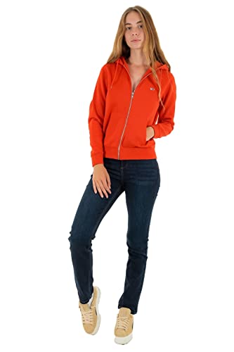 Tommy Jeans Damen Pullover Tjw Regular Hoodie Zip Through, Deep Crimson, XS