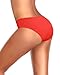 Zmart Women Standard Bikini Bottoms Full Coverage Bathing Suit Low Rise Swim Low Waisted Swimsuit Bottom Sunset Orange-Red M