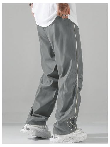 GORGLITTER Men's Y2K Baggy Sweatpants Cross Graphic Parachute Pants Vintage Streetwear Track Pants2