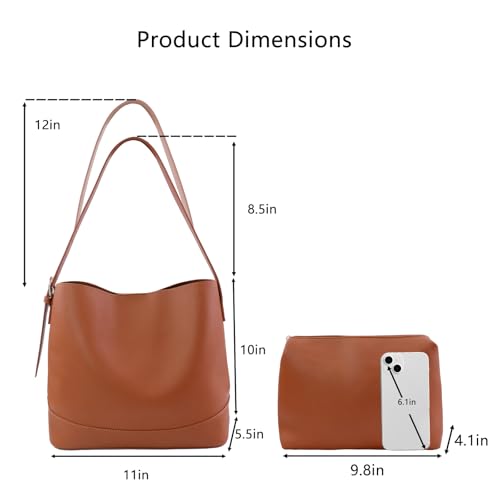 Bucket Bag,Women's Satchel Handbags Trendy,Leather Shoulder Purses for Women,Adjustable Strap2