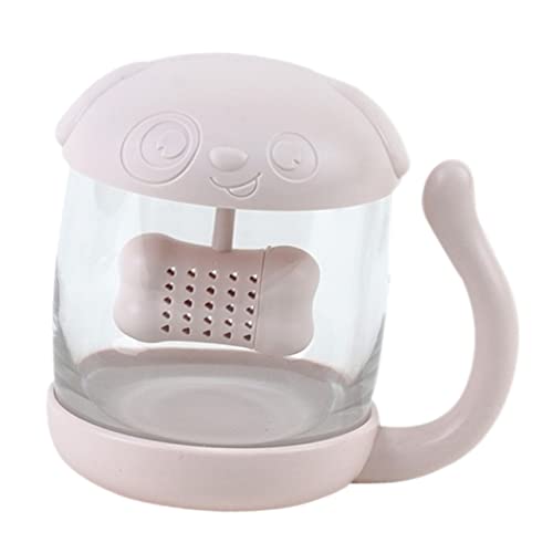 OFFSCH Taza De Té De De 250ML Con Diseño De Perrito Taza De Infusión Con Tapa y Filtro Perfecta Para Oficina y Té En Casa